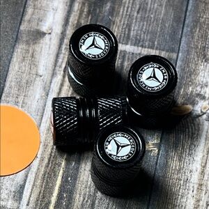 5for$10 Black Mercedes Benz Inspired Tire Stem Valve Caps Tire Car Accessories